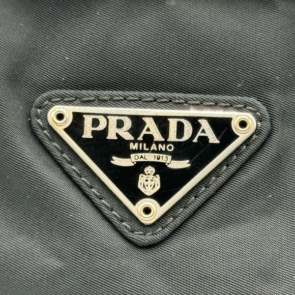 Prada - Authentic - Black Canvas Shoulder Bag / Tote - Picture 3 of 15